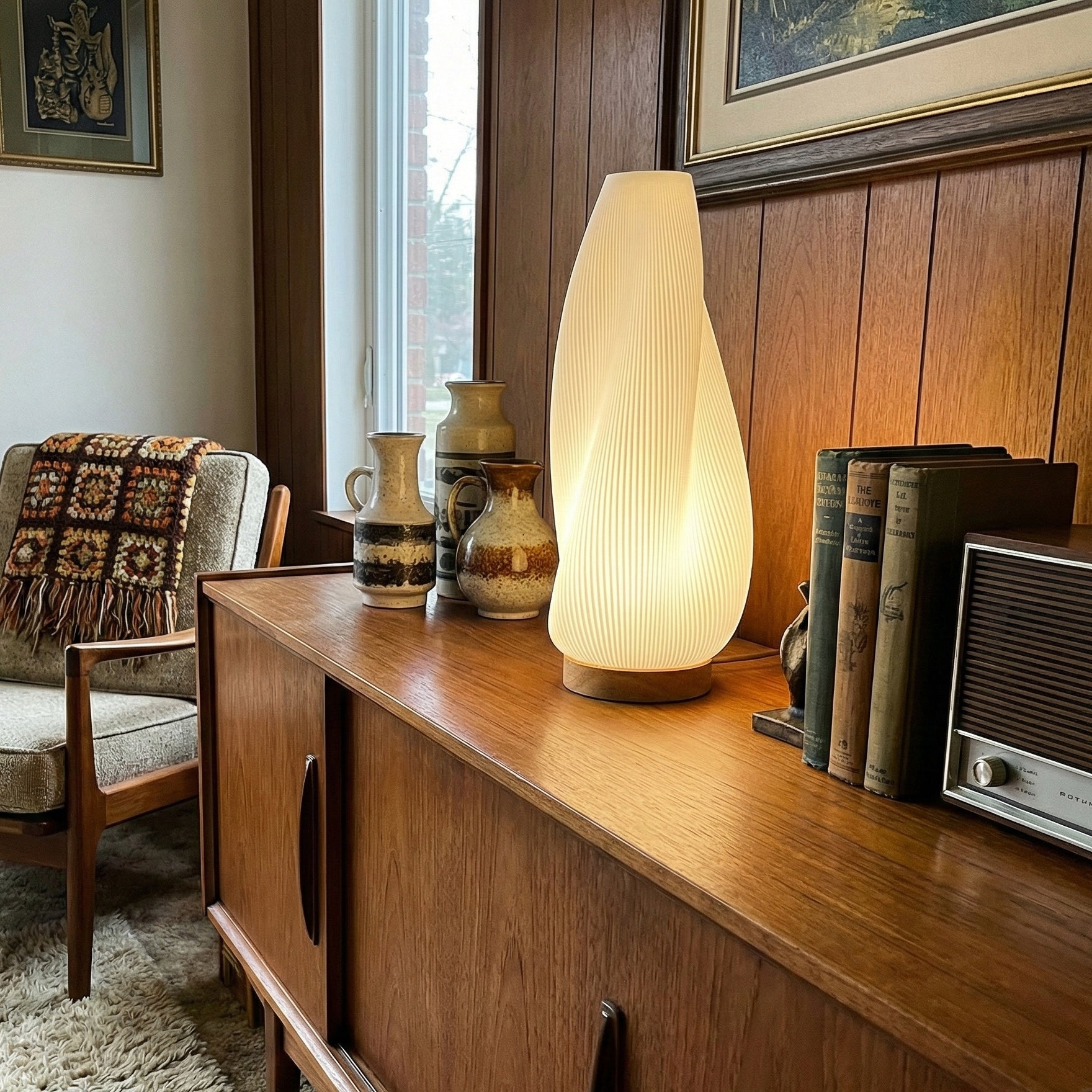 Aphrodite Pleated Swirl Table Lamp