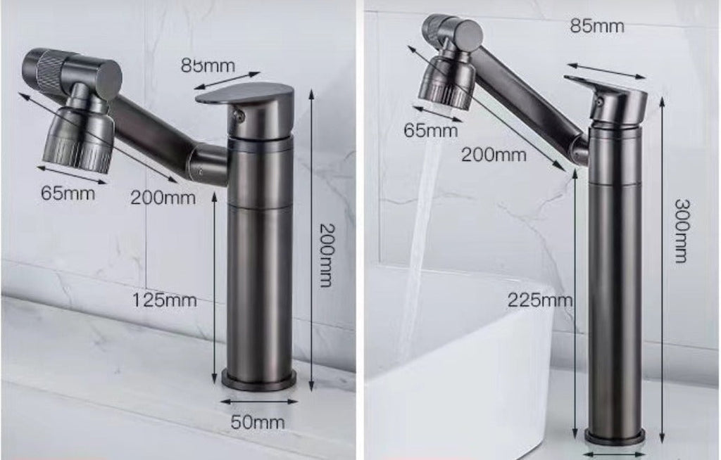 AquaFlex: 360° Stainless Steel Kitchen Faucet – Flexible Tap with Dual Spray for Sink & Bathroom