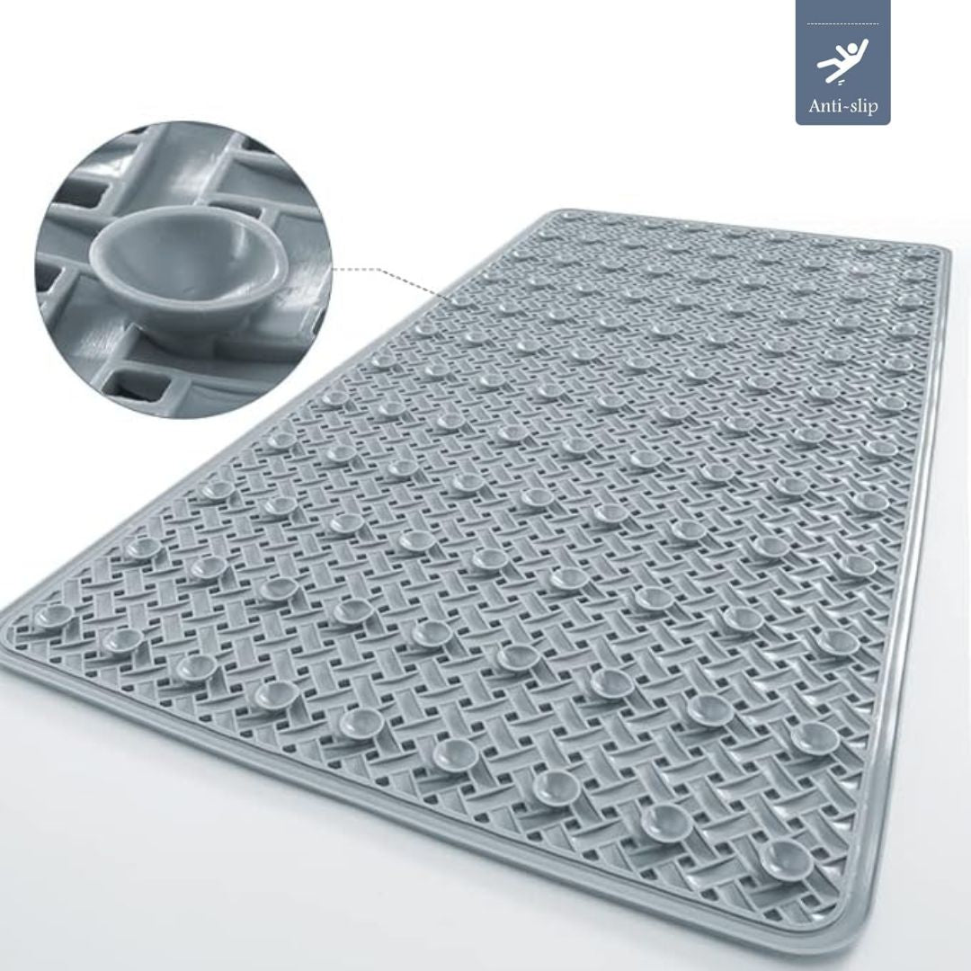 AquaHeim: Non-Slip Shower Mat with Strong Suction Cups – Mold Resistant & Easy Care Bathtub Mat for Safe Bathing
