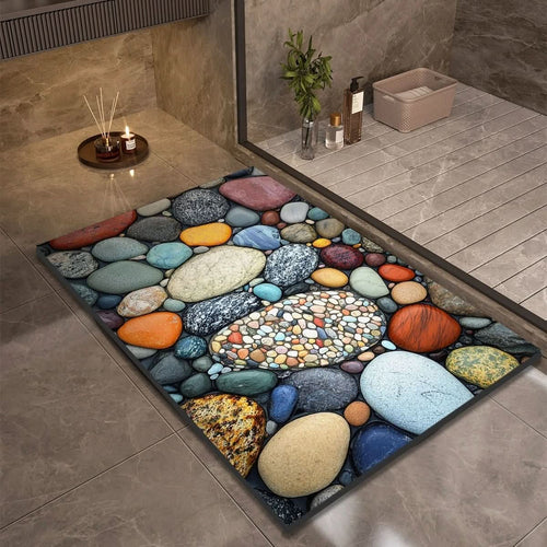 AquaLite: Diatomaceous Earth Bath Mat with Natural Water Absorption & Non-Slip Rubber Base – for Bathroom & Guest WC