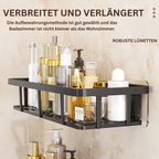 AquaOrdnung: Wall Shelf Bathroom – Large Plastic Shelf, Floating & Space-Saving Without Drilling for Shower & Kitchen