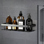 AquaOrdnung: Wall Shelf Bathroom – Large Plastic Shelf, Floating & Space-Saving Without Drilling for Shower & Kitchen