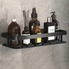 AquaOrdnung: Wall Shelf Bathroom – Large Plastic Shelf, Floating & Space-Saving Without Drilling for Shower & Kitchen