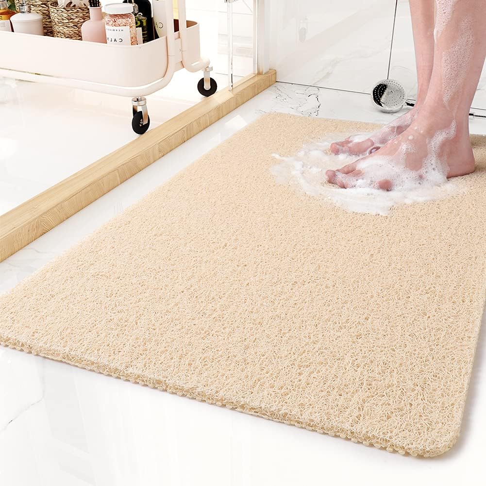 AquaSoft: Non-Slip Bath Mat – Soft Antibacterial Bath Mat for Shower & Bathtub