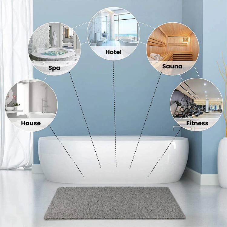 AquaSoft: Non-Slip Bath Mat – Soft Antibacterial Bath Mat for Shower & Bathtub