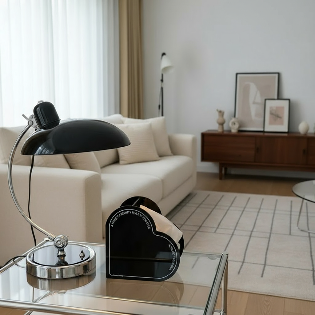 ArcGlanz: Bauhaus Table Lamp in Iron – Scandinavian Design & Ambient Light