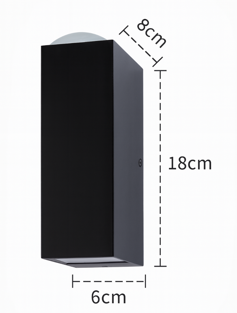 ArcusLicht: Elegant Outdoor Wall Light LED Rectangular Modern Waterproof IP65 – for Balcony & Living Area
