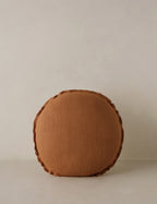 Luno Round Pillow | Linen, Flange Trim