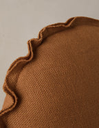 Luno Round Pillow | Linen, Flange Trim