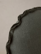 Luno Round Pillow | Linen, Flange Trim