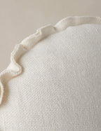 Luno Round Pillow | Linen, Flange Trim
