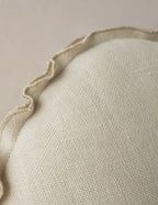 Luno Round Pillow | Linen, Flange Trim