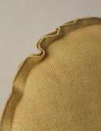 Luno Round Pillow | Linen, Flange Trim