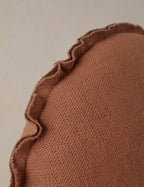 Luno Round Pillow | Linen, Flange Trim