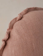 Luno Round Pillow | Linen, Flange Trim