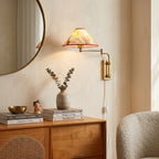 Arlo Plug-In Swing-Arm Sconce with Patterned Shade