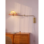 Arlo Plug-In Swing-Arm Sconce with Patterned Shade
