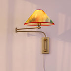 Arlo Plug-In Swing-Arm Sconce with Patterned Shade