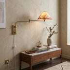 Arlo Plug-In Swing-Arm Sconce with Patterned Shade