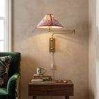 Arlo Plug-In Swing-Arm Sconce with Patterned Shade