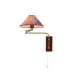 Arlo Swing-Arm Wall Sconce with Walnut Backplate