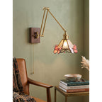Arlo Butterfly Stained-Glass Swing Arm Sconce