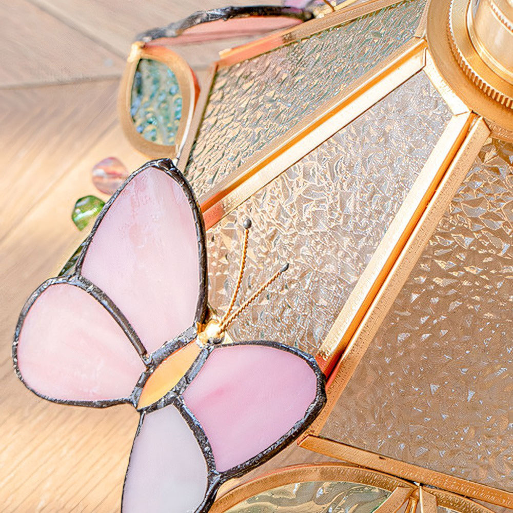 Arlo Butterfly Stained-Glass Swing Arm Sconce
