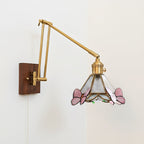 Arlo Butterfly Stained-Glass Swing Arm Sconce