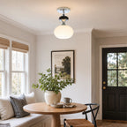 Arlo Opal Glass Semi-Flush Ceiling Light