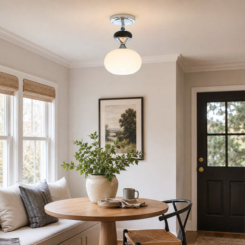 Arlo Opal Glass Semi-Flush Ceiling Light