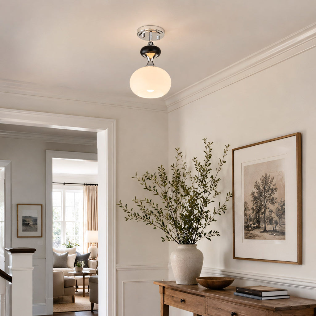 Arlo Opal Glass Semi-Flush Ceiling Light