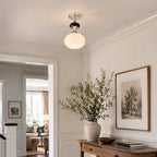 Arlo Opal Glass Semi-Flush Ceiling Light