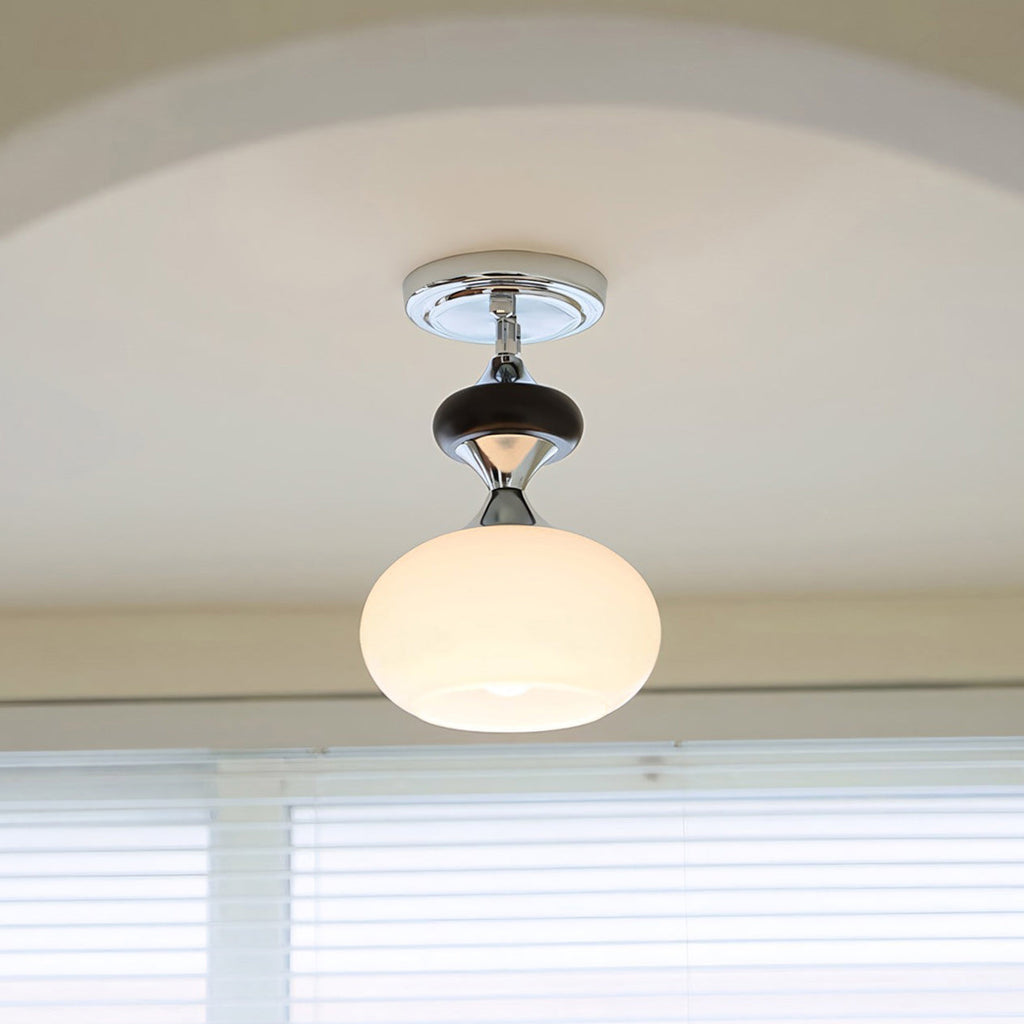 Arlo Opal Glass Semi-Flush Ceiling Light