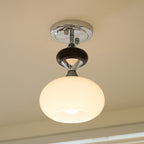 Arlo Opal Glass Semi-Flush Ceiling Light