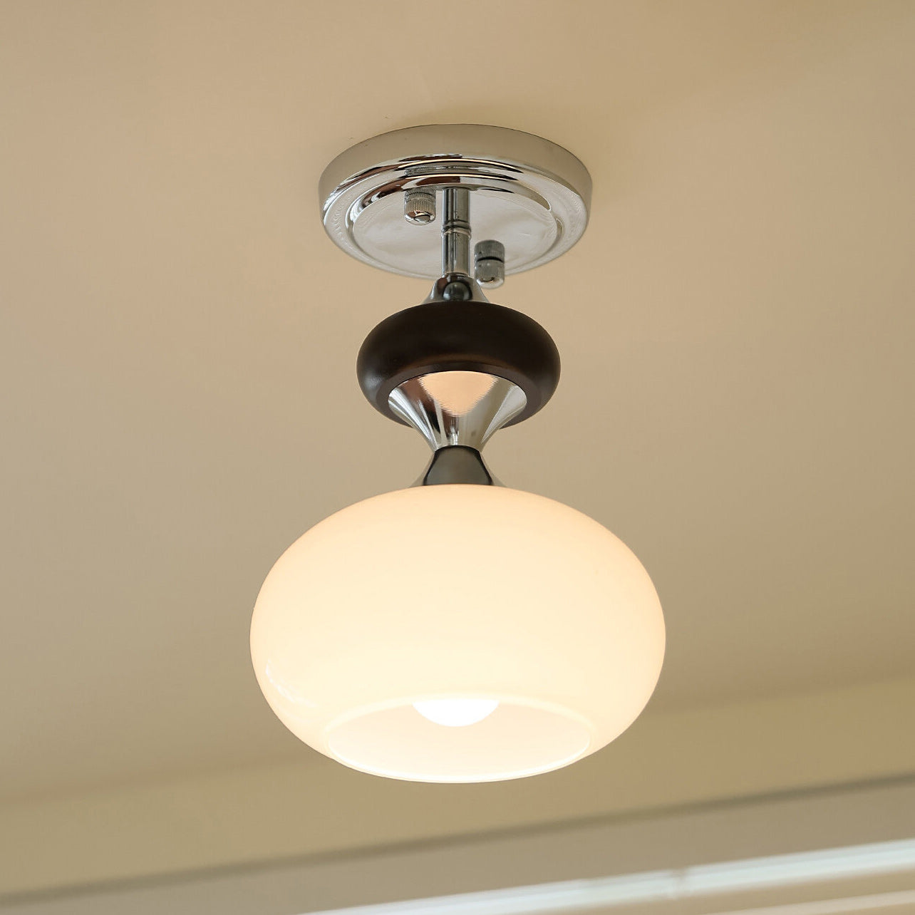 Arlo Opal Glass Semi-Flush Ceiling Light