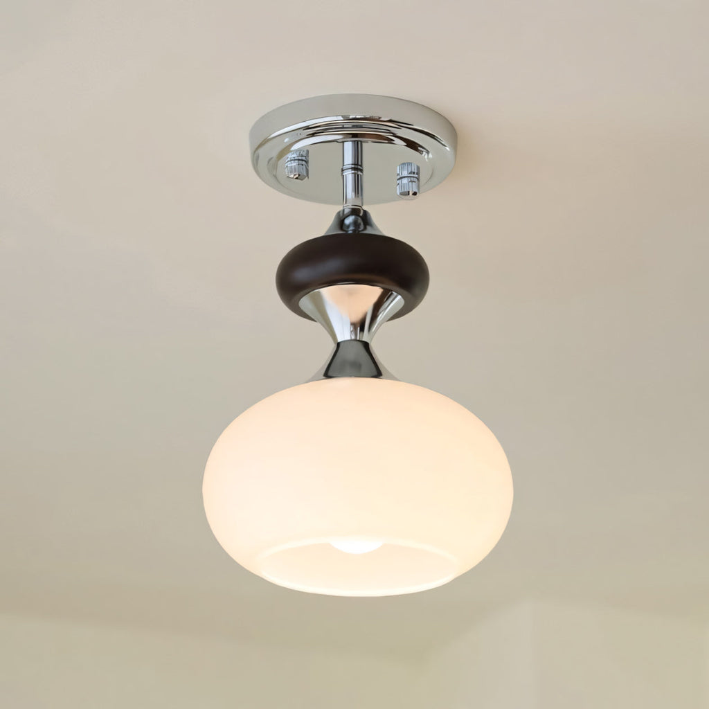 Arlo Opal Glass Semi-Flush Ceiling Light