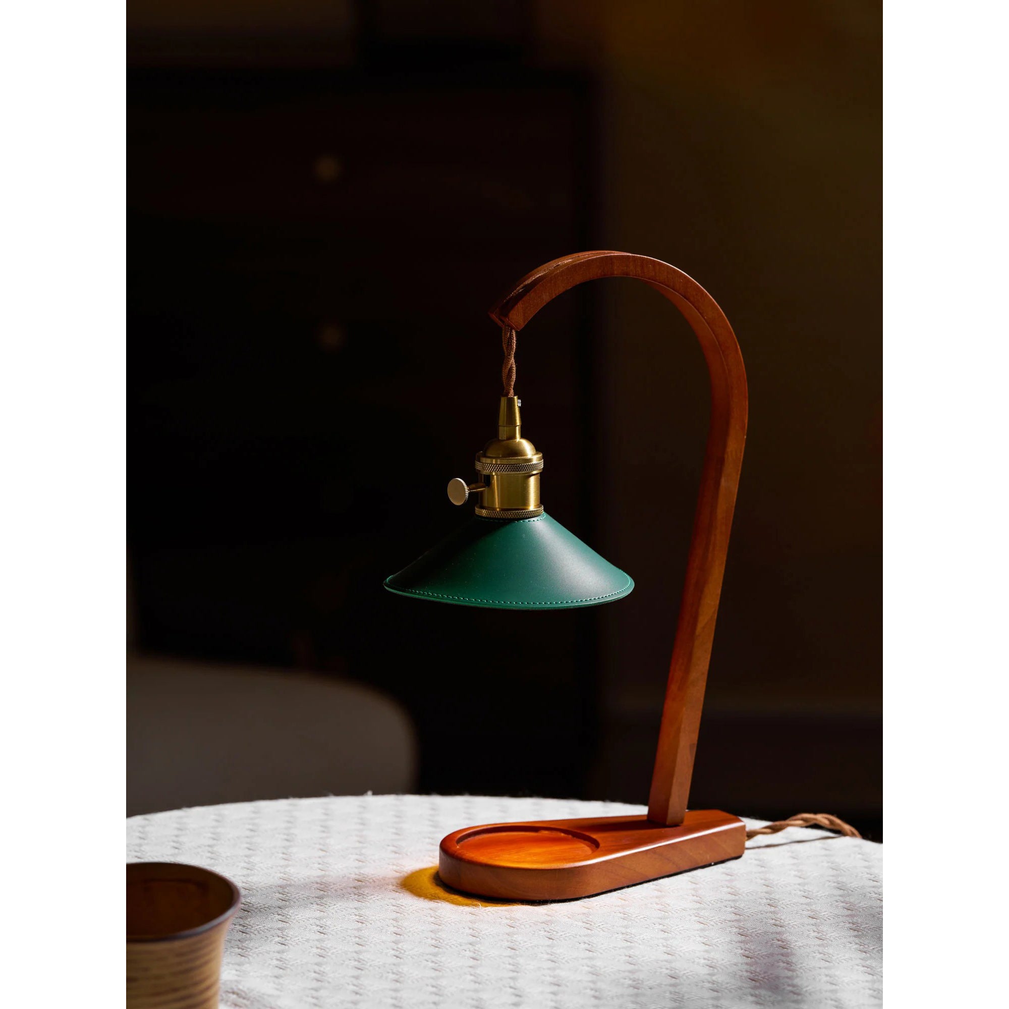 Arlow Leather-Shade Candle Warmer Lamp