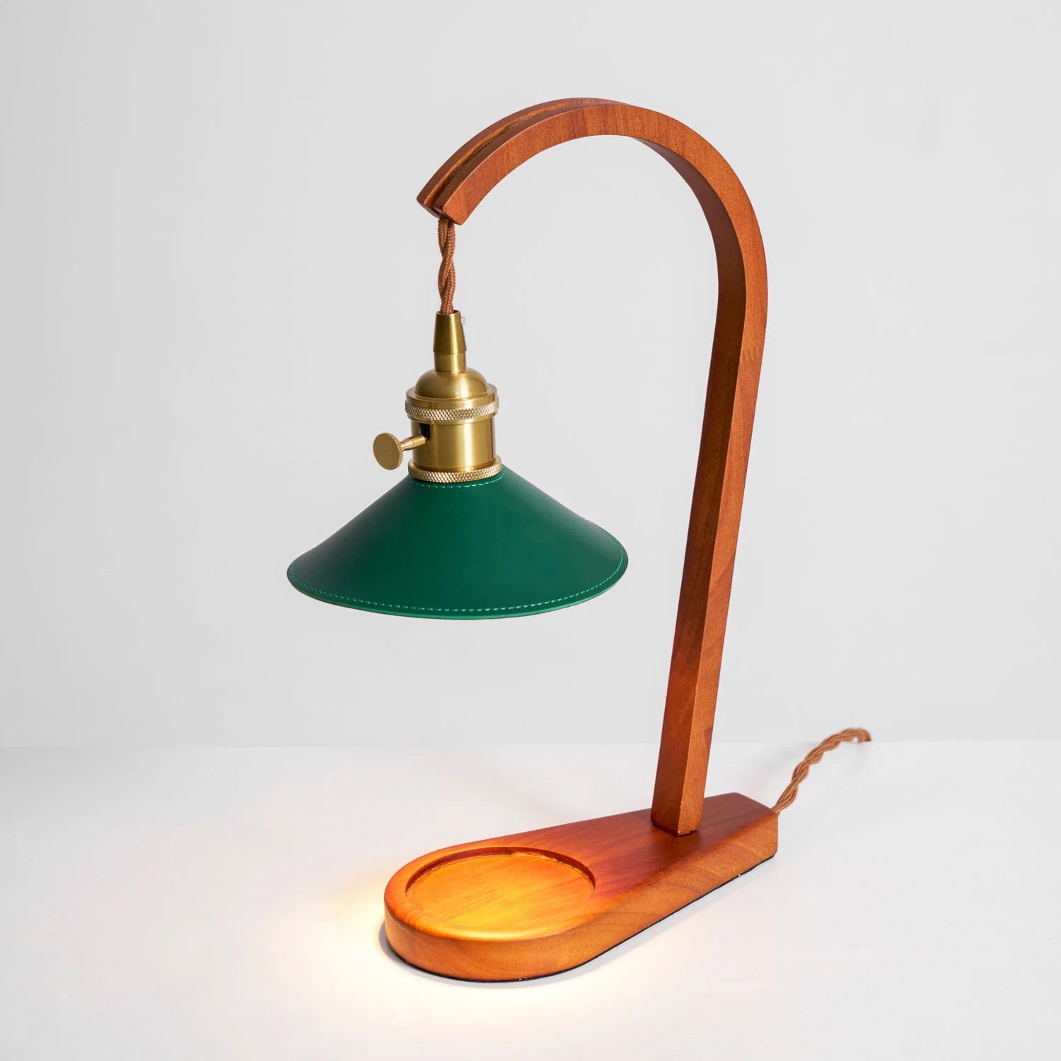 Arlow Leather-Shade Candle Warmer Lamp