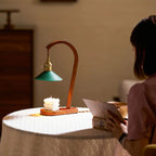 Arlow Leather-Shade Candle Warmer Lamp
