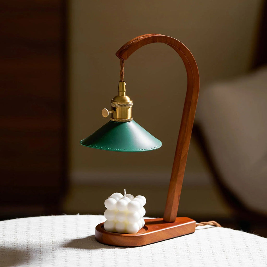 Arlow Leather-Shade Candle Warmer Lamp