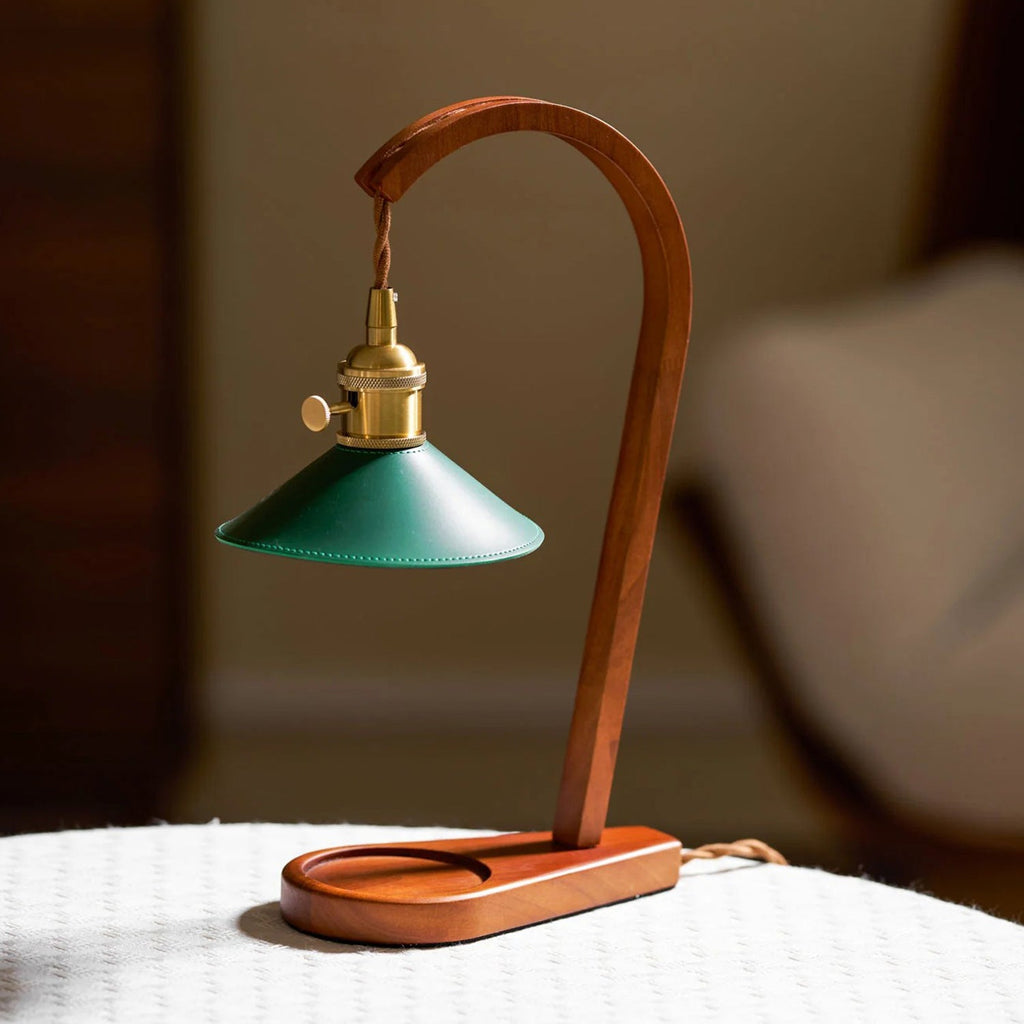 Arlow Leather-Shade Candle Warmer Lamp