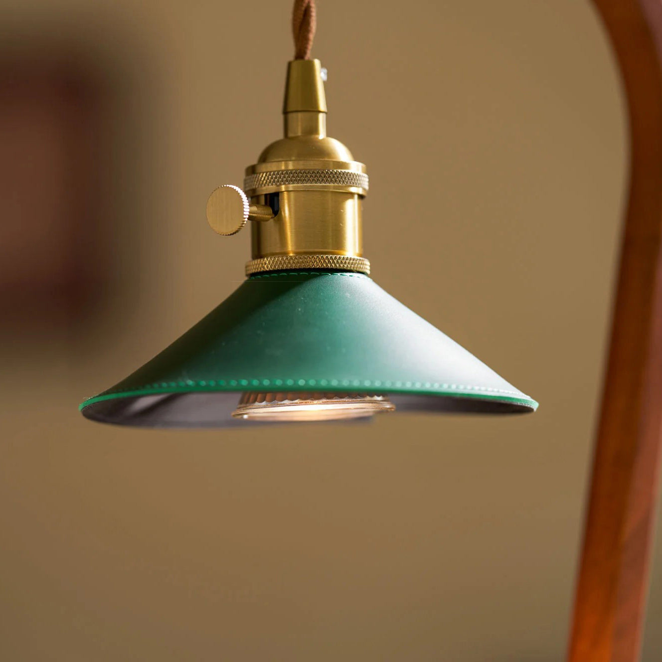 Arlow Leather-Shade Candle Warmer Lamp