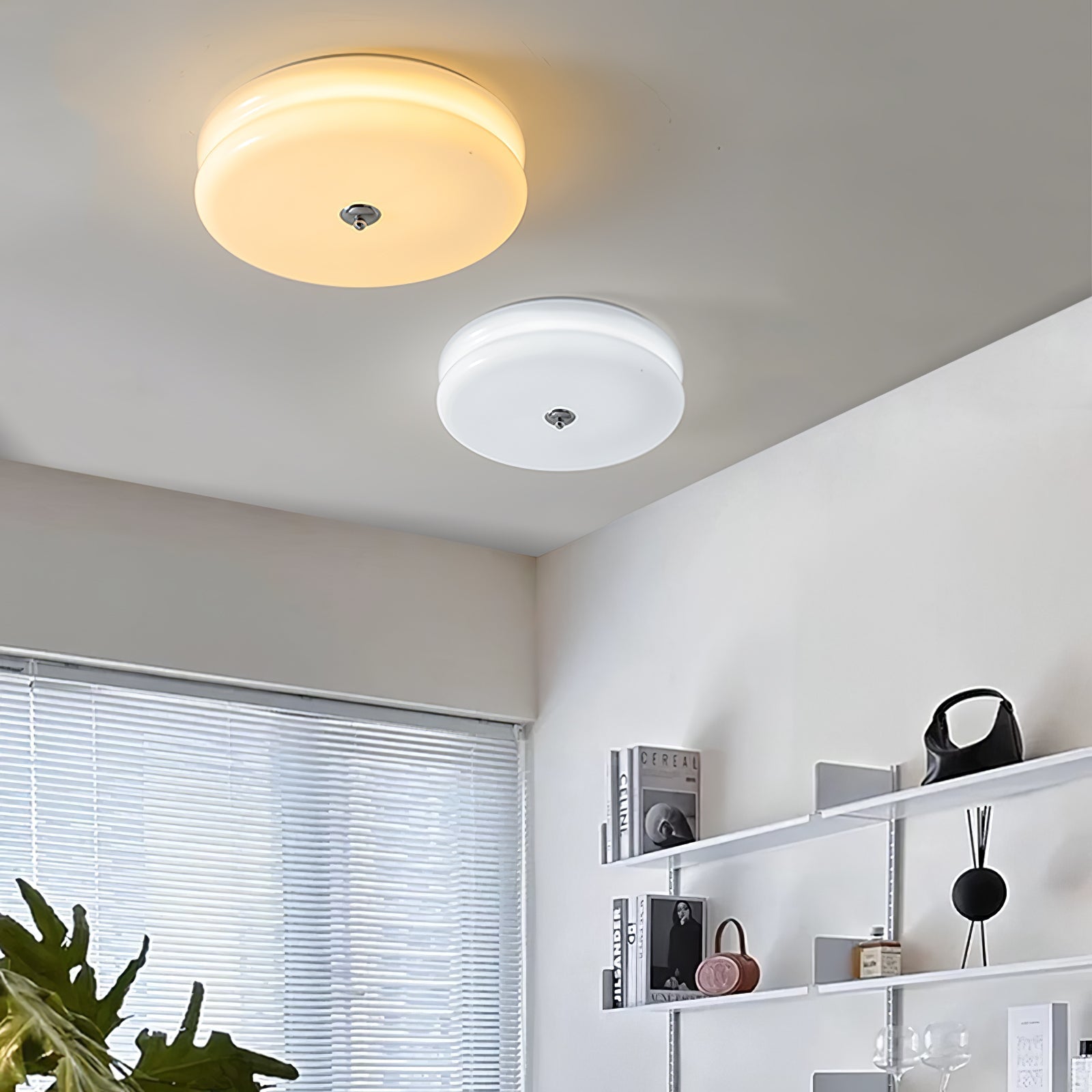 Art Deco Vintage Round Glass Ceiling Light 1-Light