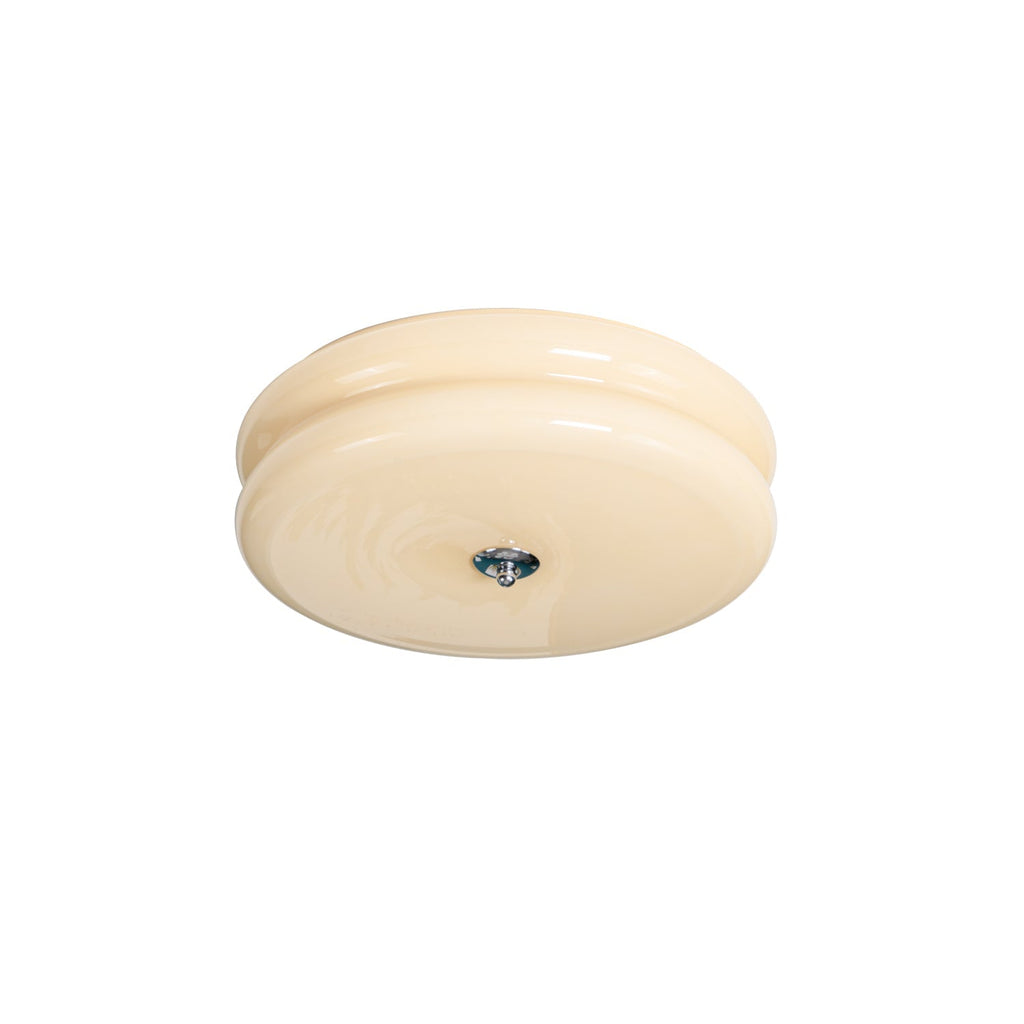Art Deco Vintage Round Glass Ceiling Light 1-Light