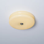 Art Deco Vintage Round Glass Ceiling Light 1-Light