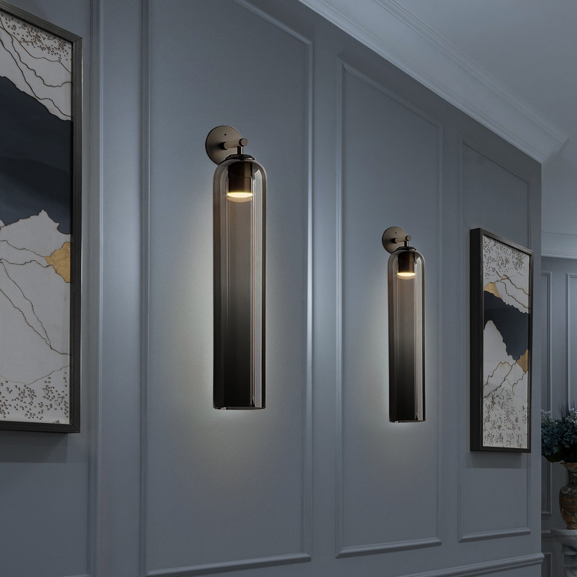 Art Tube Tall Cylinder Glass Wall Sconce
