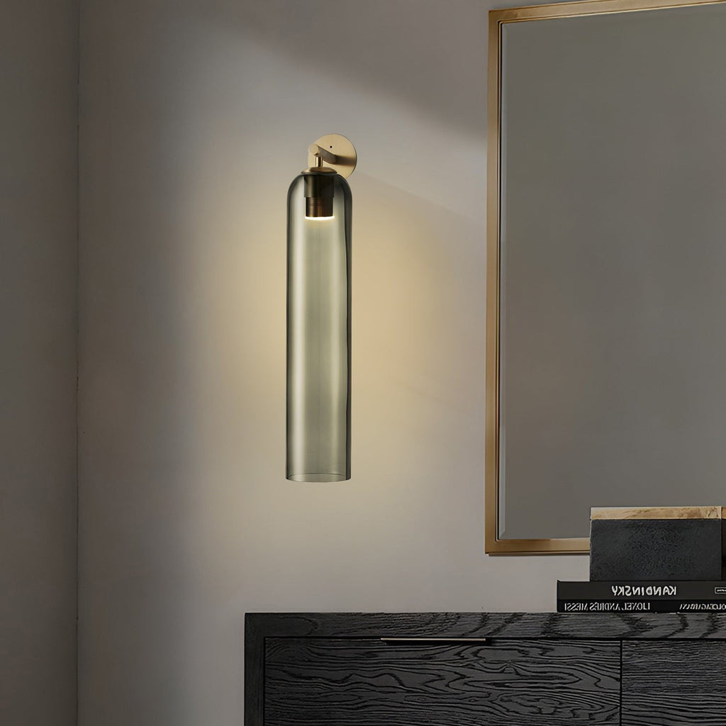 Art Tube Tall Cylinder Glass Wall Sconce
