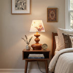Artesia Hand-Painted Shade Wood Table Lamp