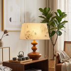 Artesia Hand-Painted Shade Wood Table Lamp