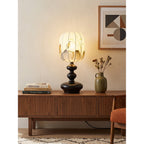 Artesia Hand-Painted Shade Wood Table Lamp